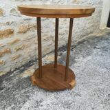 Walnut and copper pedestal table