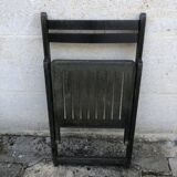 Chaise pliante bois noire