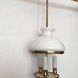 Opal globe lantern chandelier 3 lights
