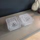 Pair of ceiling lights or moulded glass wall lights.