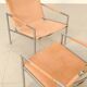 Paire de fauteuils "SZ02" cuir beige naturel par Martin Visser pour Spectru