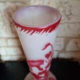 Art nouveau pantin's crystal vase