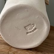 Stoneware vase with relief flowers