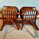Set of 2 armchairs in adult varnished woven rattan