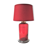 Lampe verre rouge et laiton vintage