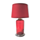 Red glass lamp and vintage brass