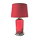 Red glass lamp and vintage brass