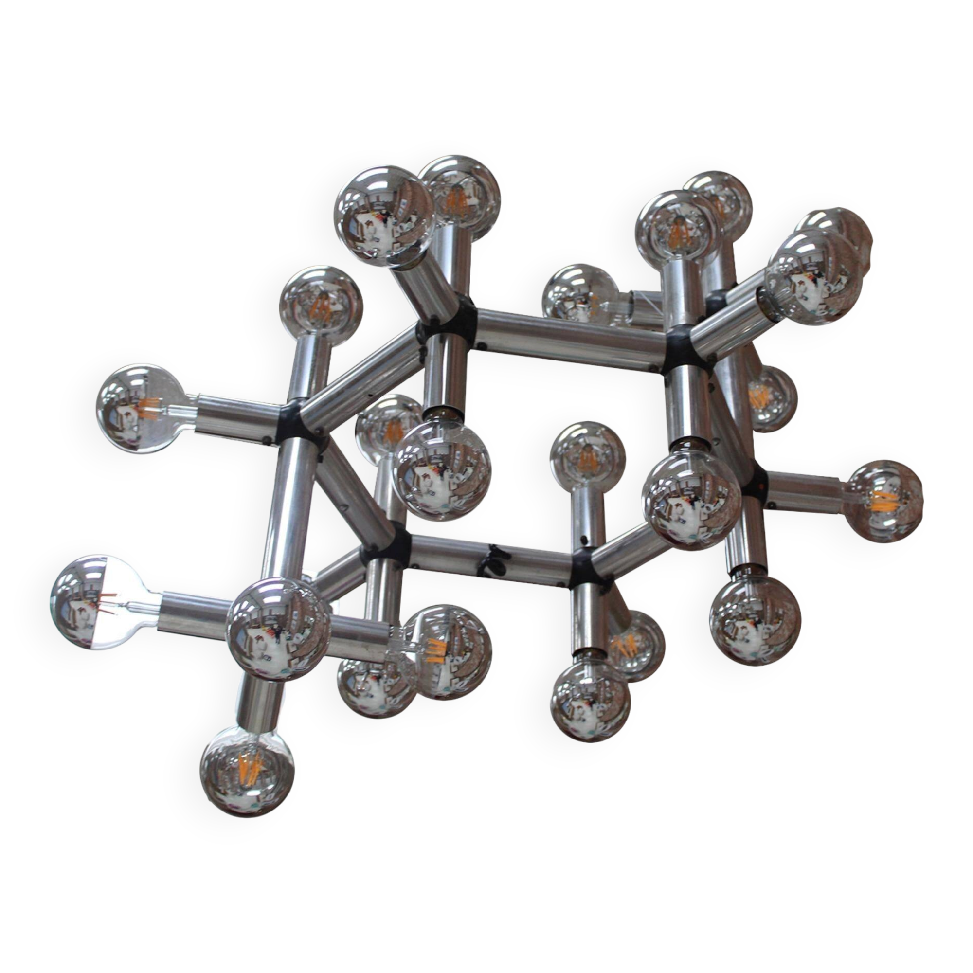 Mid Century Robert Haussmann Atomic Suspension Lamp, Sculptural Lamp 1969