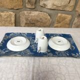 Duo de tasses et sous tasses à café S&P en porcelaine blanche