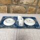 Duo of cups and under cups with white porcelain coffee S-P