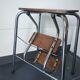 Old retractable wooden stepladder