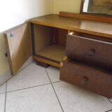 Art deco boat dressing table with large mirror 1940s