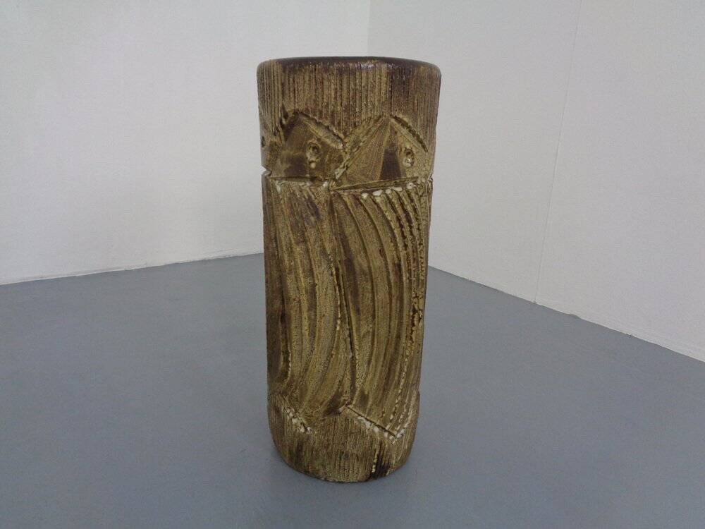 Large Brutalist Ceramic Umbrella Stand, Italy, 1960s