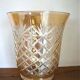 Amber-coloured iridescent crystal vase