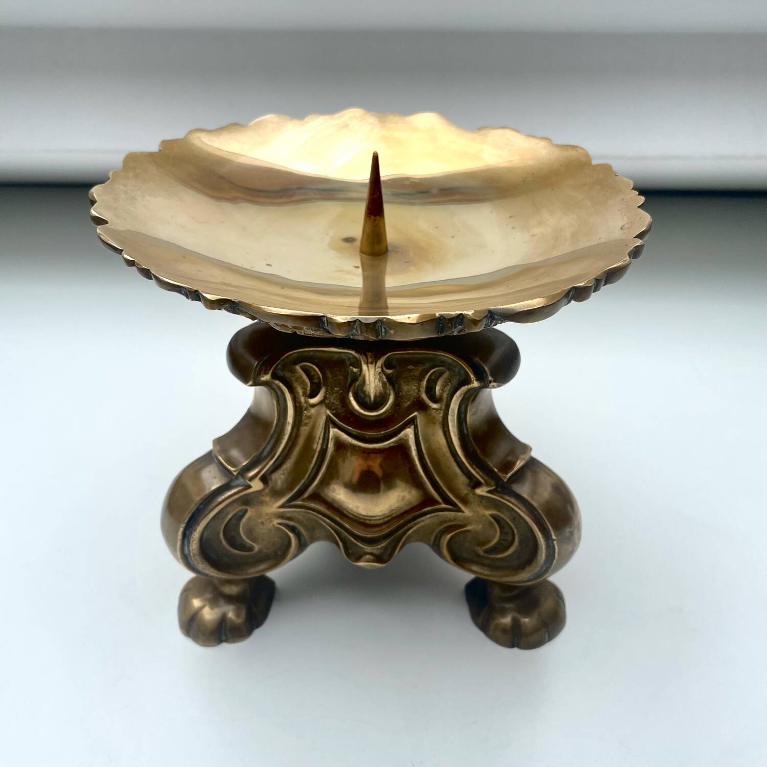 Large brass candle holder