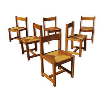 Set of 6 chairs "Bocage" in Elm House Regain 1980