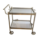 Neoclassical brass trolley with removable trays.