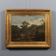 Old painting of a landscape with peasants, oil on canvas, Europe '800.