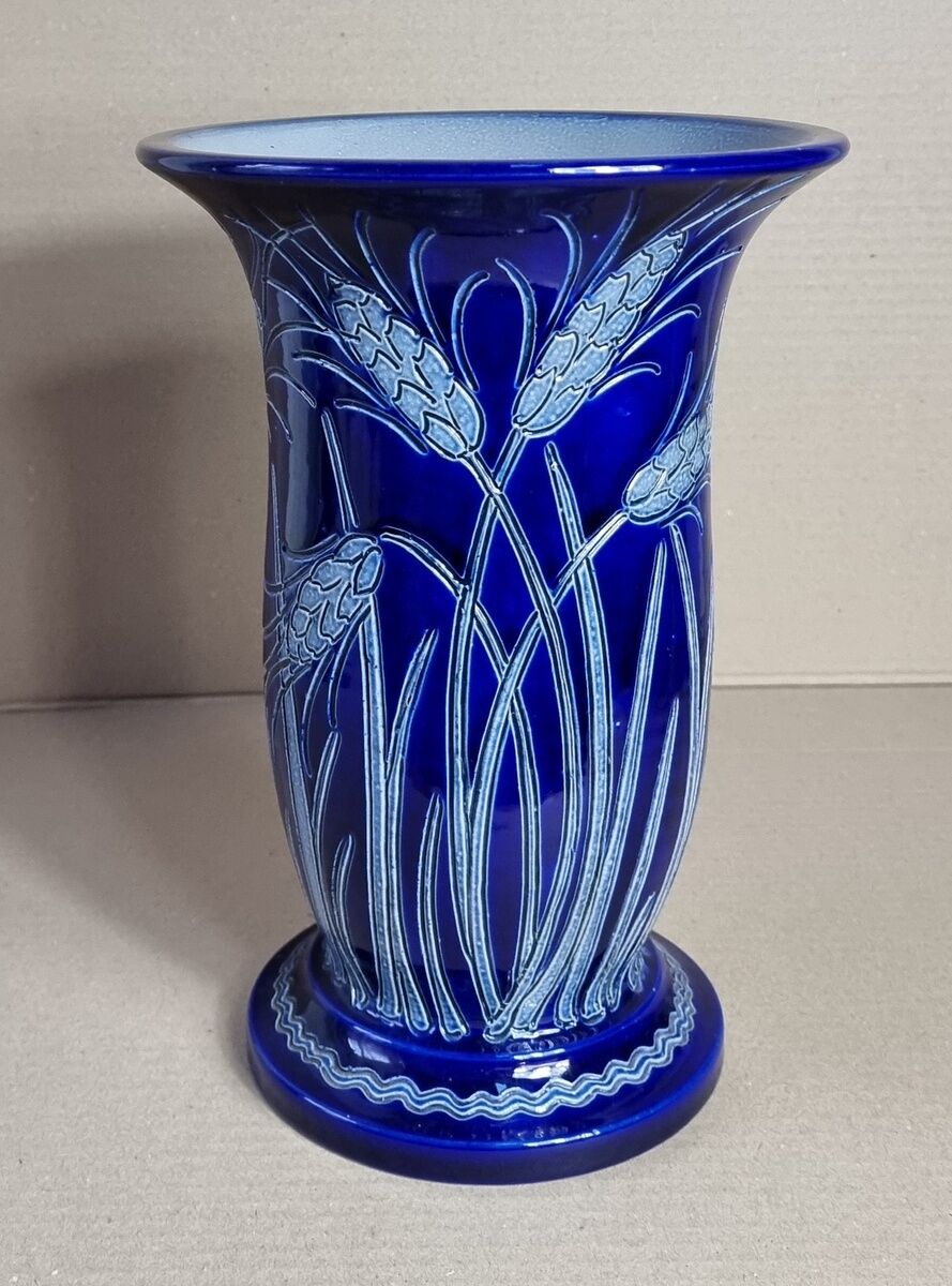 Blue-decorated stoneware vase Marcel Schmitter Betchdorff