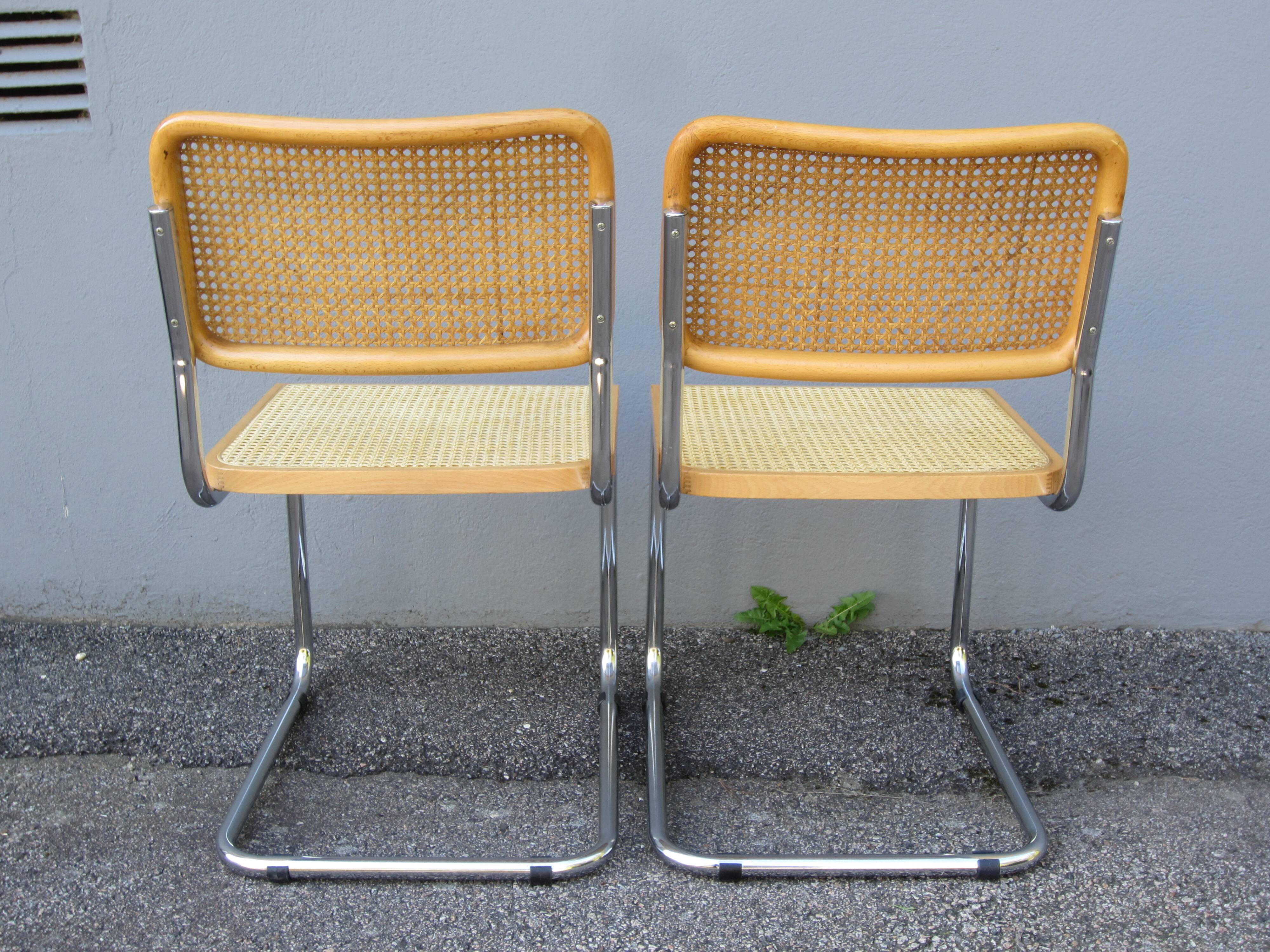 Pair of Cesca B32 chairs by Marcel Breuer