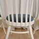 Lot de 4 chaises de salle à manger vintage en bois courbé blanc de style Ligna avec assise bleue
