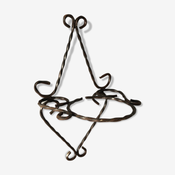 Wrought iron wall plant holder