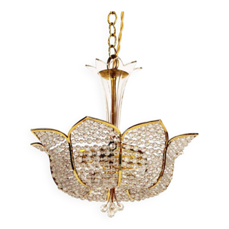 Medium sized crystal glass ‘Tole’ chandelier light by Palwa, Germany 1970’s