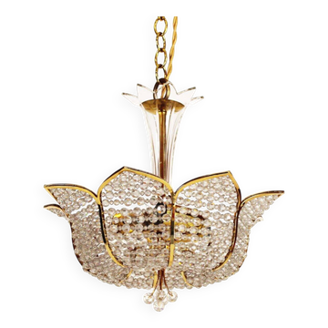 Medium sized crystal glass ‘Tole’ chandelier light by Palwa, Germany 1970’s