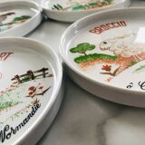 Cheese plates naive designs vintage porcelain
