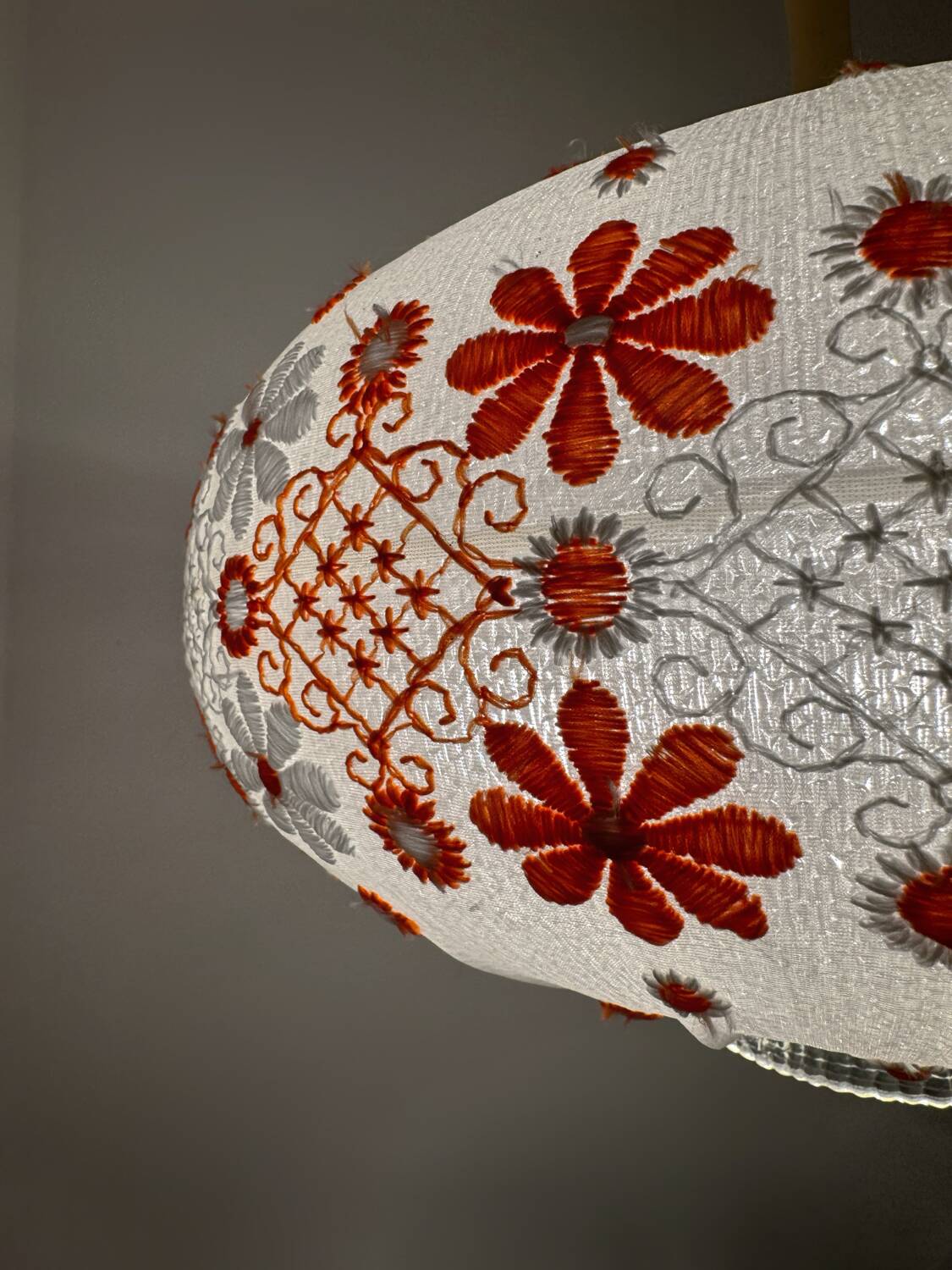 60s embroidered lantern chandelier