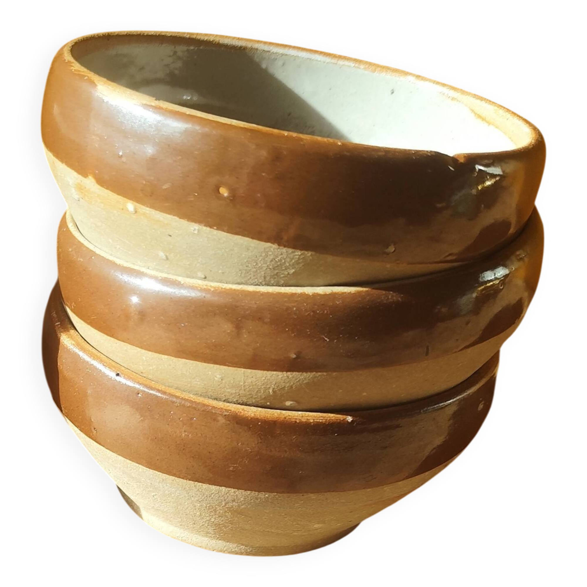Small stoneware bowls from Digoin, rustic serving bowls