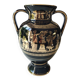 Vase Amphore Grec forme boule. Signé Kratimenos..scènes de vie mythologie Grecques , inclusions or 24 carats. Haut 21 cm