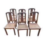 Art Deco chairs in cane wood