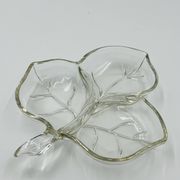 Vintage glass leaf dish