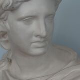Plaster bust in the antique Apollo of the Belvedere, 70 cm