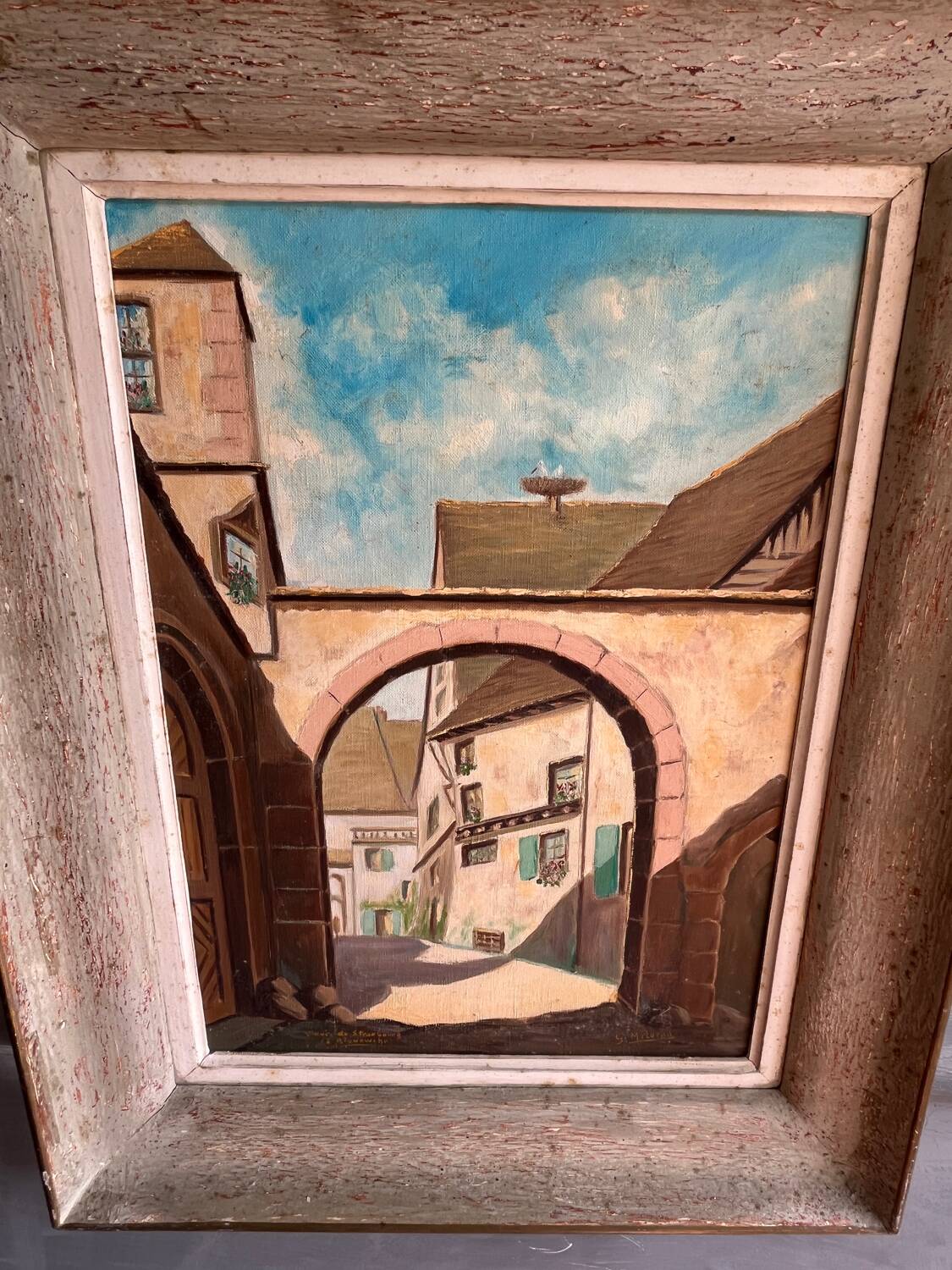 Tableau d'une cour Strasbourgeoise