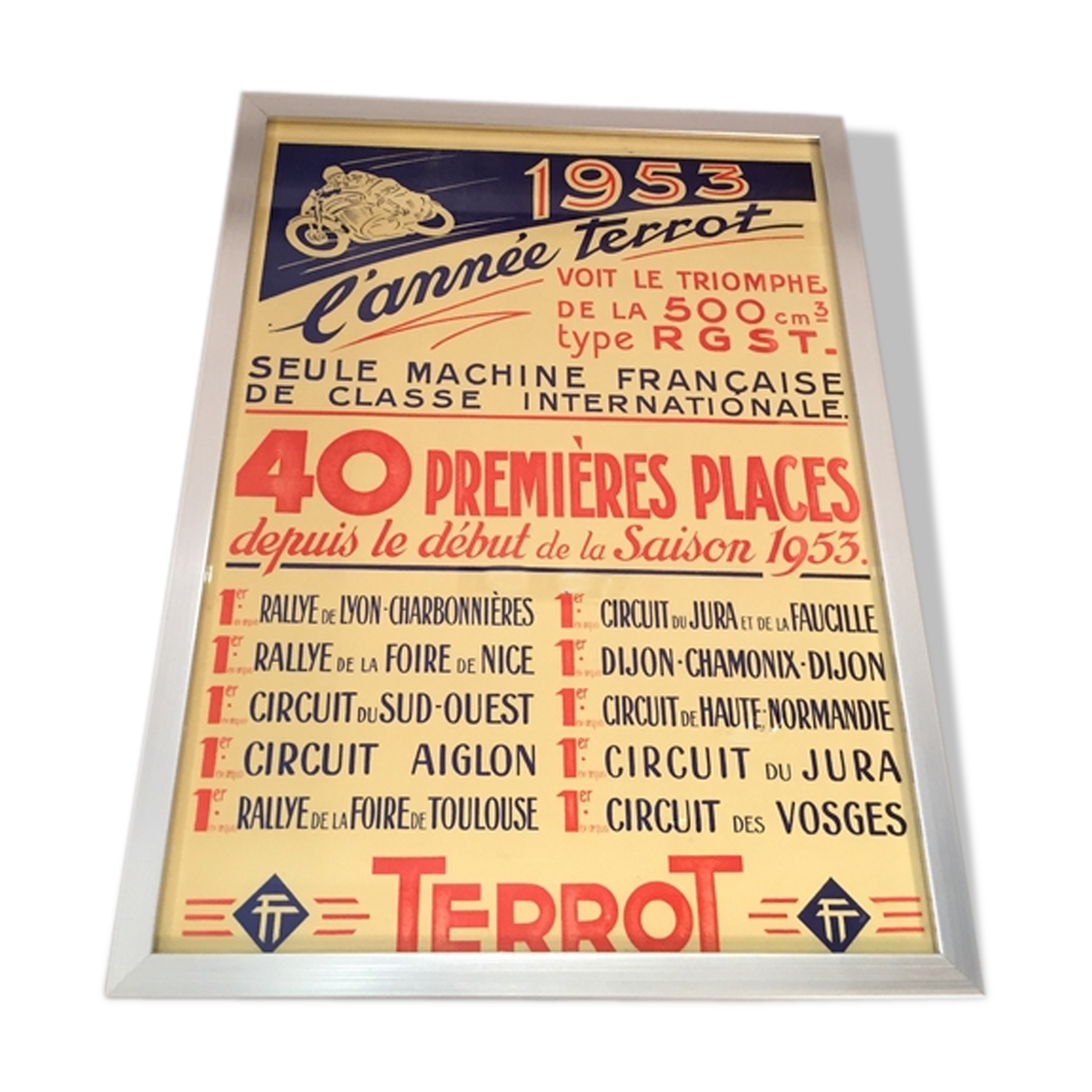 Authentic poster ancient Terrot 1953