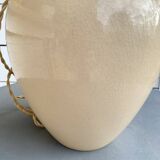 Lampe céramique, câble tissu neuf, abat-jour coton