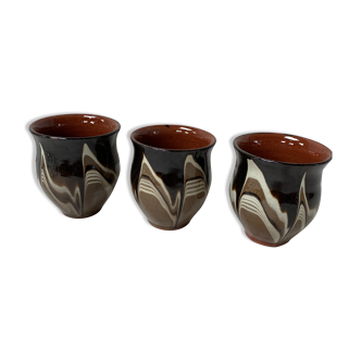 Set of 3 cups in sandstone