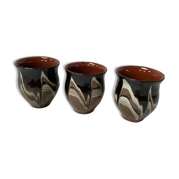 Set of 3 cups in sandstone