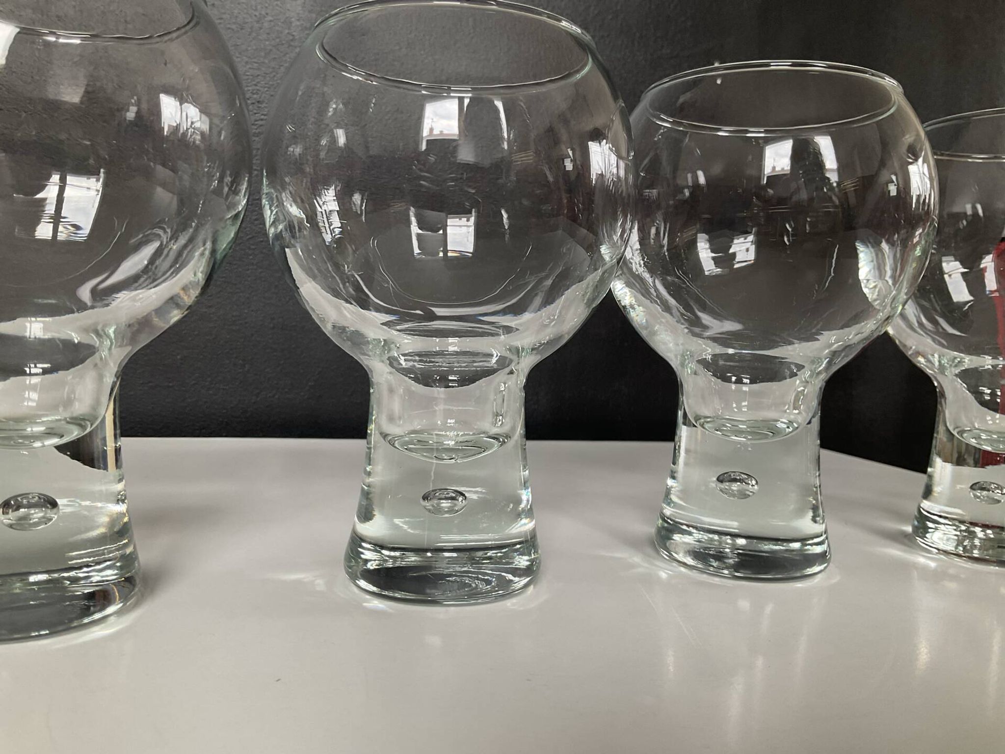 Set of 4 "balloon" glasses by Durobor from the 1970s.