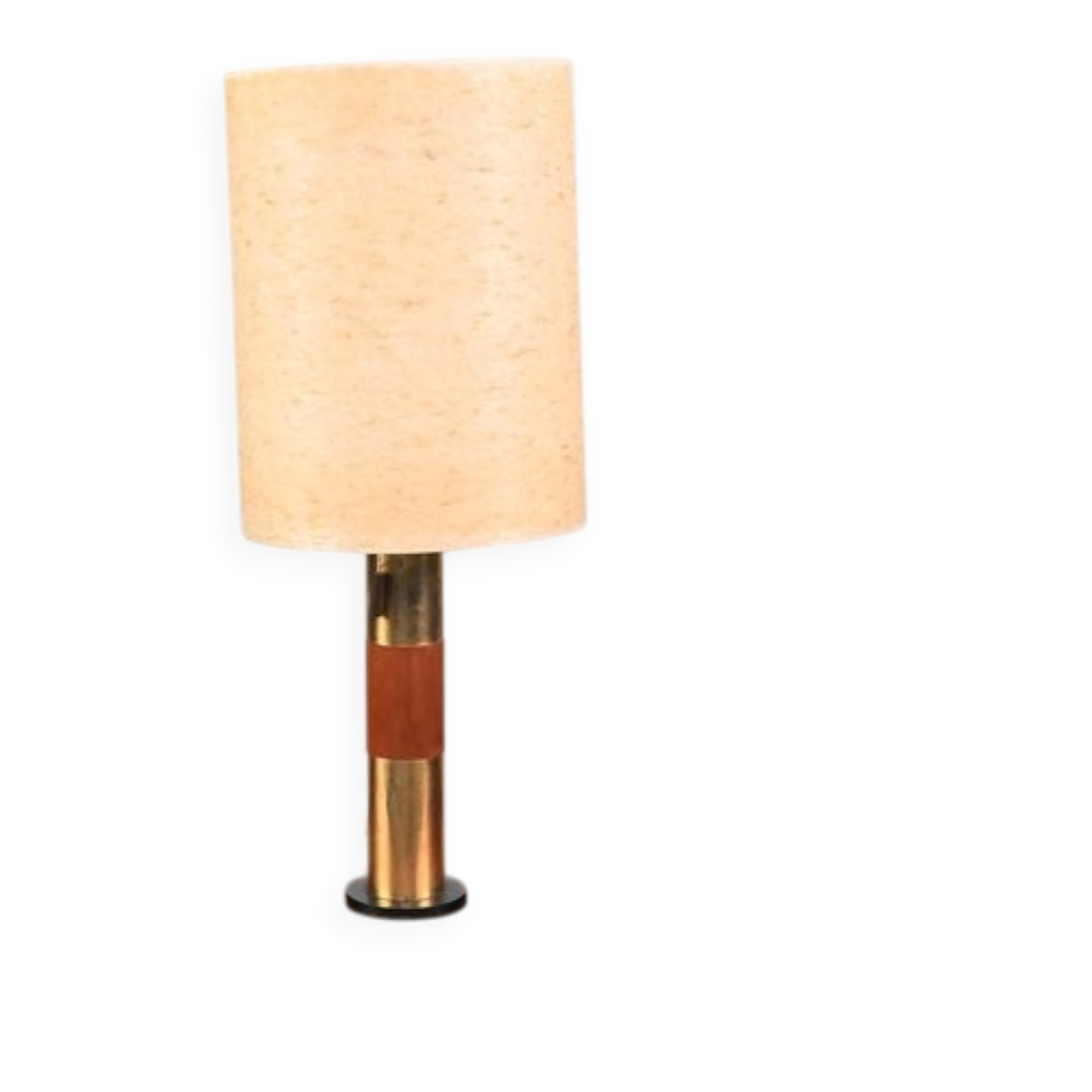 Lampe de table en teck et laiton