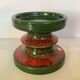 Fohr Germany ceramic candle holder green and red