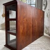 Mahogany sideboard with sliding glass doors