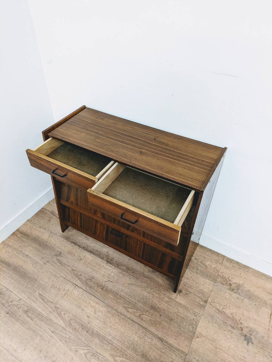 Vintage Scandinavian wooden shoe cabinet