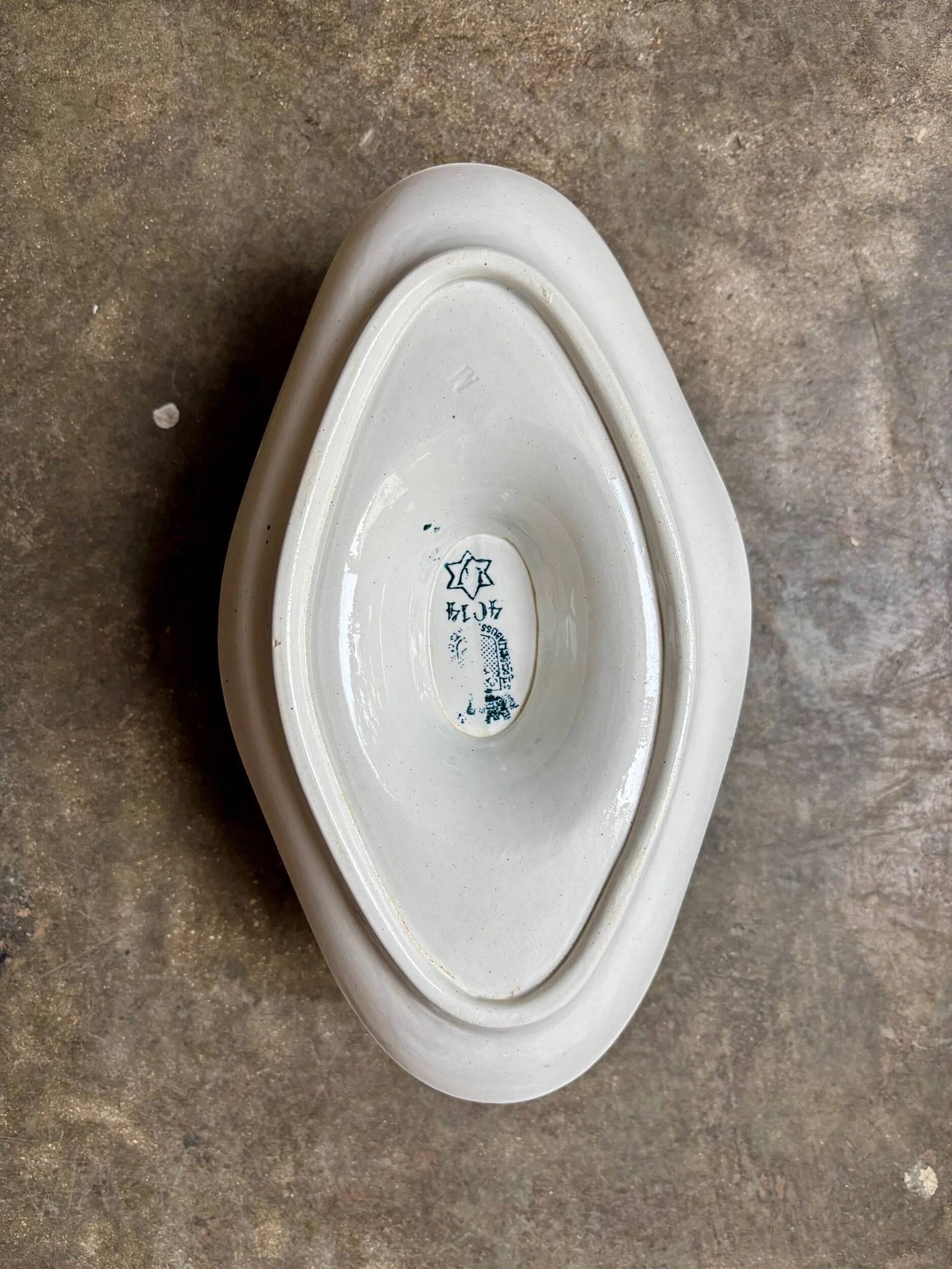 St Amand sauce boat in blue ironstone