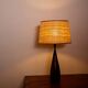 Danish keel-shaped table lamp in teak and ebony by Fog & Morup.