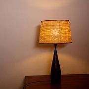 lampe de table Danoise, forme de quille, en teck et ébène par Fog & Morup.