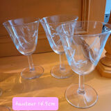 Set of 7 chiseled vintage glasses