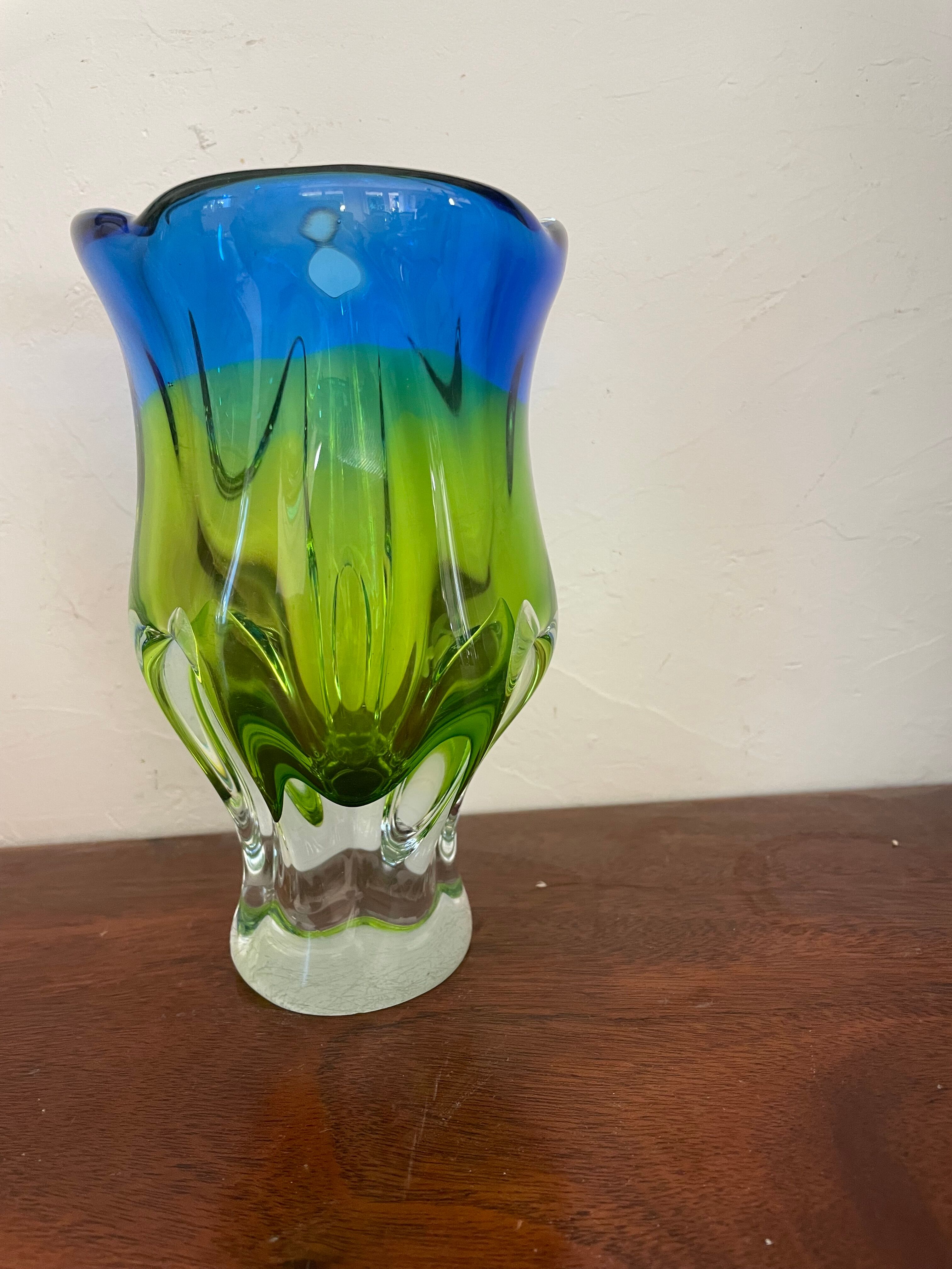 Vintage Bohemian glass vase
